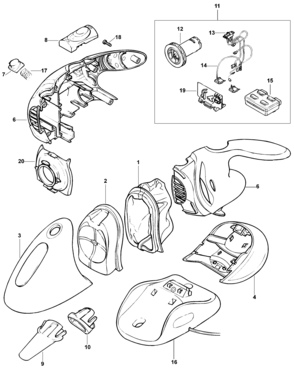 Page A Diagram and Parts List for V2410-BR 1 Black and Decker Dust Collector